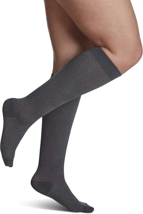 Style Microfiber Patterns for Women 20-30mmHg Graphite Small Long