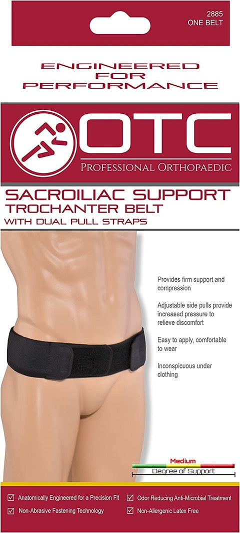 OTC Sacroiliac Support Trochanter SI Belt with Dual Pull Straps