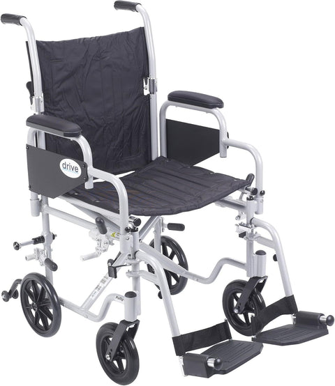 Drive Poly-Fly Transport Wheelchair Light Weight Quick Release Wheels 250lbs