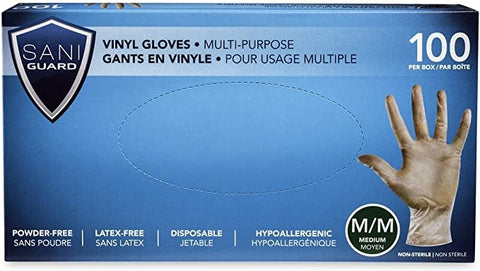 Sani-Guard Disposable Non-Sterile, Powder-Free Vinyl Gloves