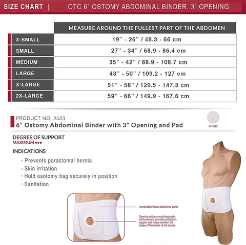 Ostomy & Hernia Support 9" Binder 3" Opening