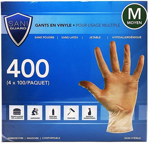 Sani-Guard Disposable Non-Sterile Powder-Free Vinyl Gloves 4/case