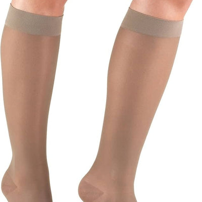 120C Sheer Fashion 15-20mmHg Open Toe Size B Taupe