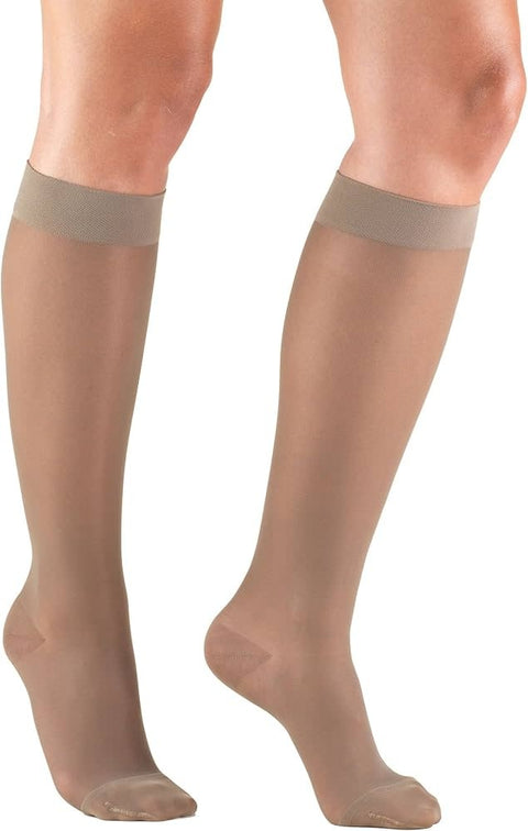 120C Sheer Fashion 15-20mmHg Open Toe Size B Taupe