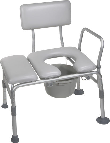 Drive Padded Transfer Bench and Commode 400lbs