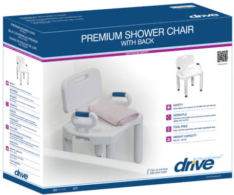 Drive Premium Series Shower Chair w/Back 350lbs