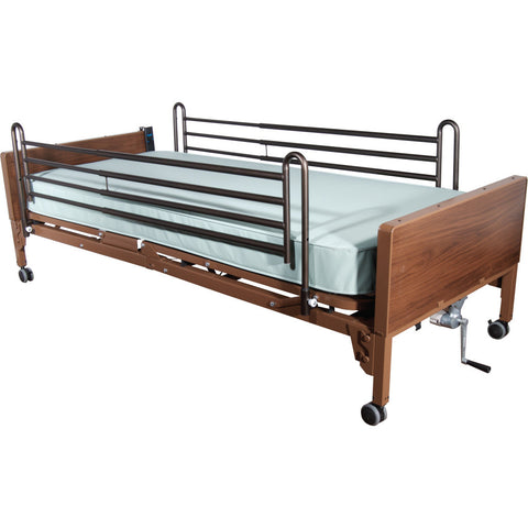 Drive Medical Standard Telescoping Full-Length Side Rail Brown-Vein Finish