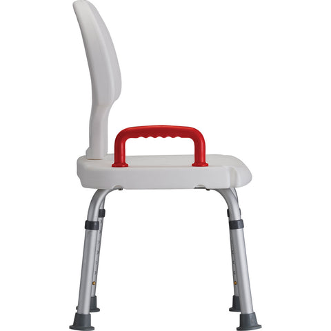 LOOK Adjustable Shower Seats With Back and Red Handle
