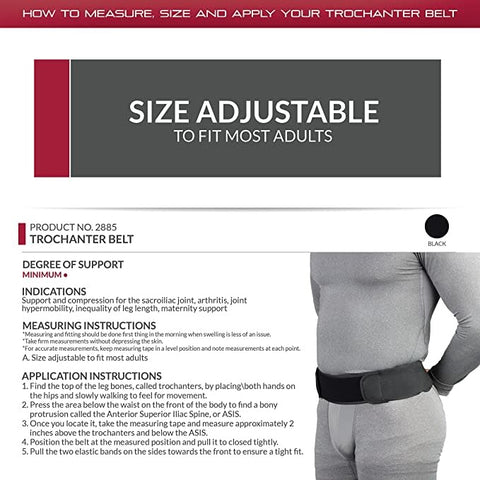 OTC Sacroiliac Support Trochanter SI Belt with Dual Pull Straps
