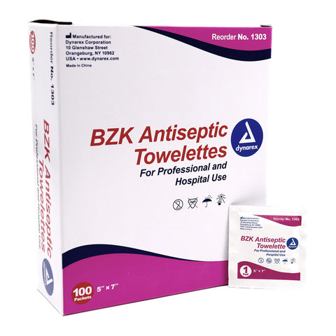BZK Antiseptic Towelette 0.13% Benzalkonium Chloride 1000/bx