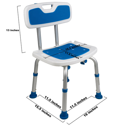 PCP Adjustable Padded Bath Seat w/Back