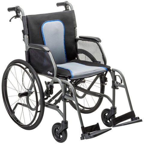 Drive AeroFly™ Ultra-Lite Wheelchair Grey/Blue  20" x 16" (250 lbs)