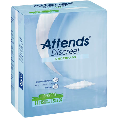 Attends discreet under pads 23" X 36" bag of 15