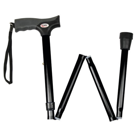 Soft Grip Folding Cane  Black