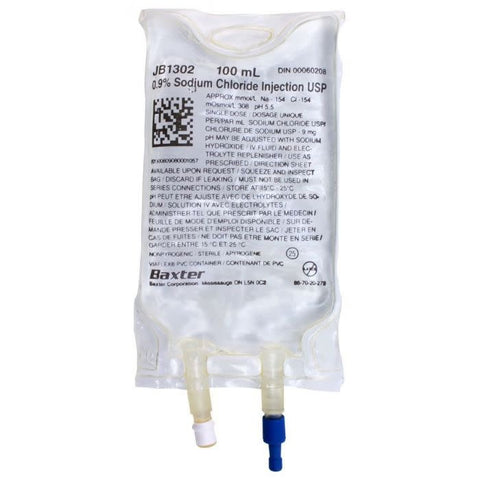 Baxter Normal Saline 0.9% Sodium Chloride Injection Solution USP IV/Case