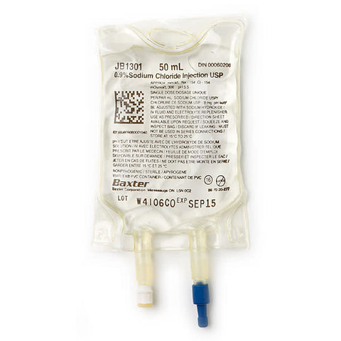 Baxter Normal Saline 0.9% Sodium Chloride Injection Solution USP IV/Case
