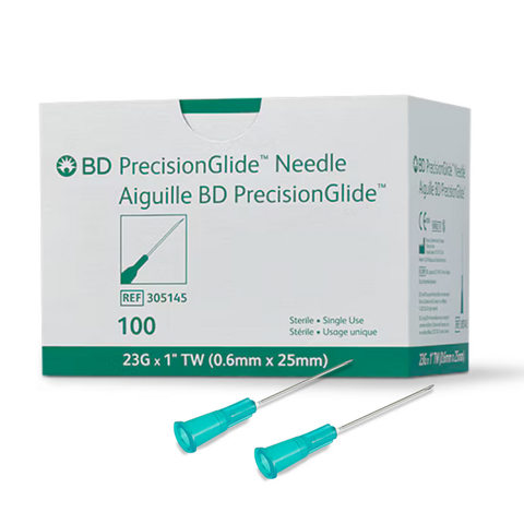 BD PrecisionGlide Hypodermic Needle 100/bx 23g x 1" single
