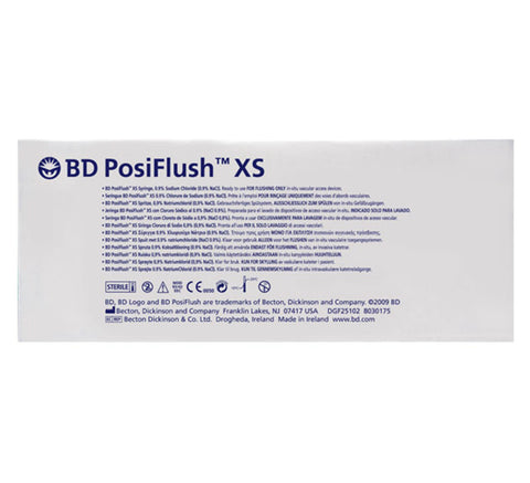 BDPosiflush Xs 10ml Normal Saline Flush Syringe Complete Sterile Syringe and Pathway