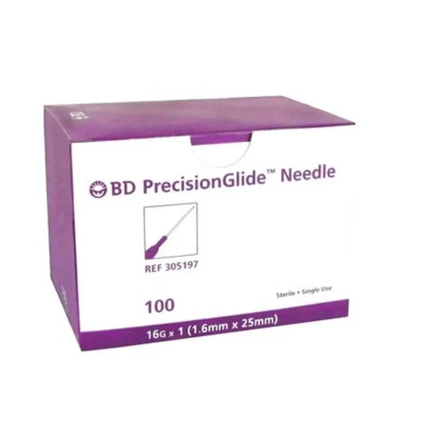 BD PrecisionGlide Hypodermic Needle 100/bx 16g x 1" single