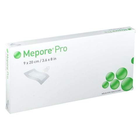Mepore Pro Adhesive Showerproof Dressing for Low to Moderately Exuding Wounds 9x20 cm 30/bx single