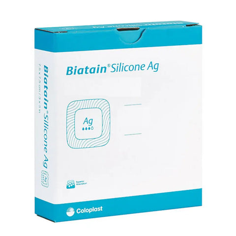 Coloplast Biatain Silicone Ag Antimicrobial Foam Dressing (5/bx)