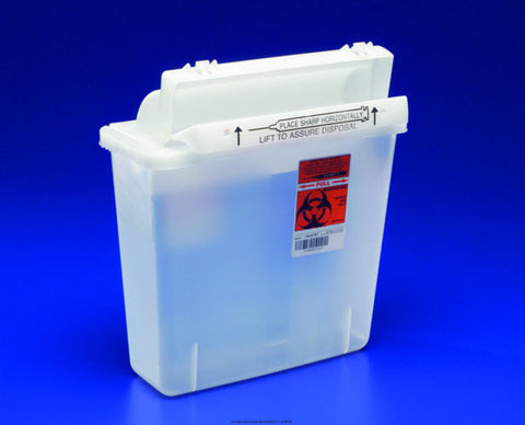 In-Room Sharps Container with Counter Balanced Lid