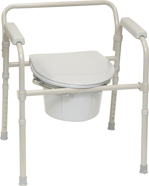 Probasics Folding 3-in-1 Stationary Commode with Plastic Armrests