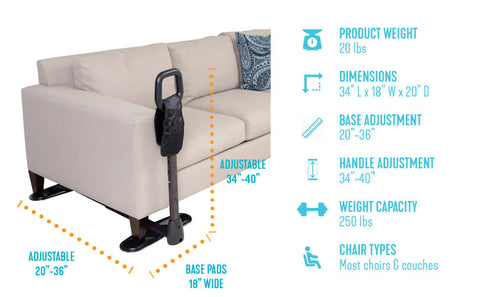Stander Couch Cane with Pouch 250lbs