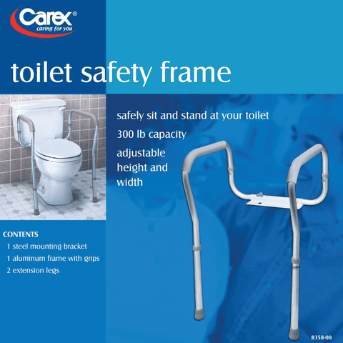 Carex On-Floor Padded Toilet Safety Frame 300lb