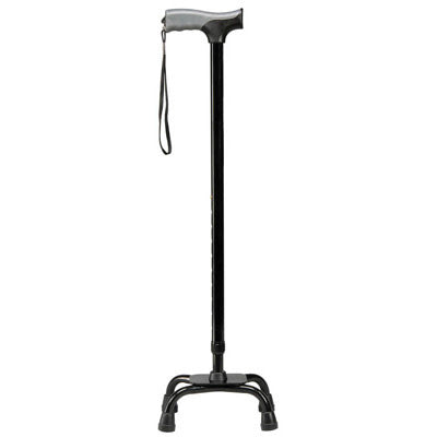 Carex Soft Grip Walking Cane Quad Base Black