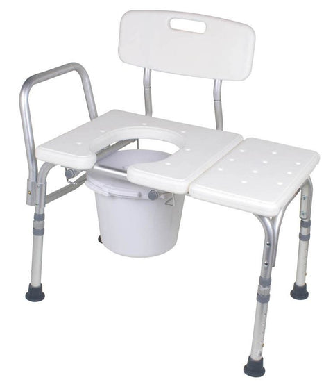 Carex Transfer Bench Commode w/Bucket 300lbs