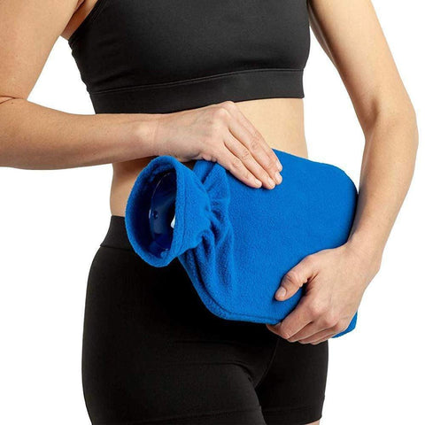 Carex Hot Water Bottle with Fleece Cover 2qtr