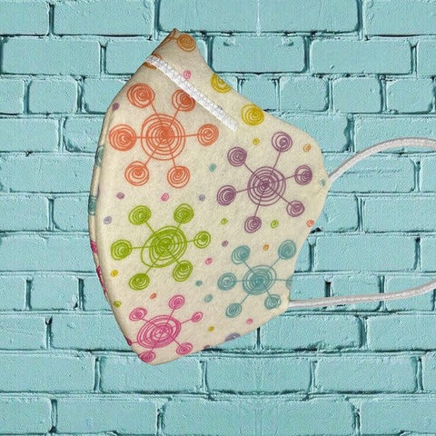 Kids Reusable Face Mask Silver Ion Technology Circles