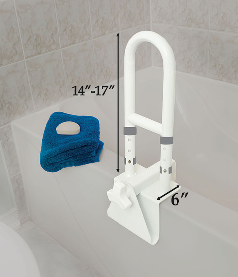 MOBB Height Adjustable Clamp on Bath /Tub Rail 14in - 17in Height