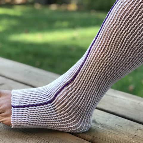 Compression Dynamics Edemawear Lite Lymphedema Stockinet Small, Max Limb Circumference 60cm (24") Length 55cm (22"), For Tender Skin, Purple Stripe, Longitudinal Compression, Latex-Free