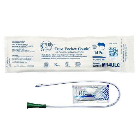 Standard Coude Tip Catheter Male 14 FR 16" Box 30