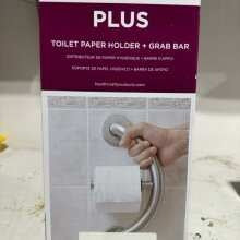 PLUS Toilet Paper Holder + Grab Bar