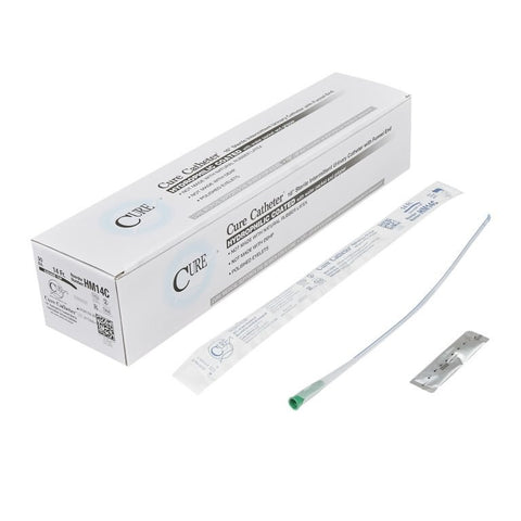 Cure Intermittent Male Cath 16" Pre-Lubricated Coude Tip 14fr Single