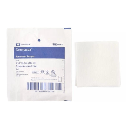 Dermacea Standard Non-Woven Sterile Gauze Sponges – Soft, Absorbent, and Low-Linting