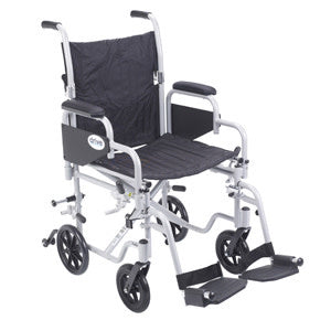 Drive Poly-Fly Transport Wheelchair Light Weight Quick Release Wheels 250lbs