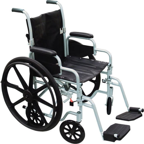 Drive Poly-Fly Transport Wheelchair Light Weight Quick Release Wheels 250lbs