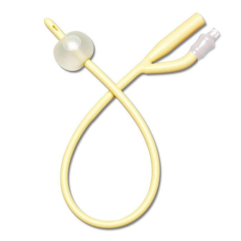 Medline 2-Way Silicone-Elastomer-Coated Latex Foley Catheter – 10cc Balloon | Sterile Urinary Catheter
