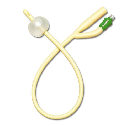 Medline 2-Way Silicone-Elastomer-Coated Latex Foley Catheter – 10cc Balloon | Sterile Urinary Catheter