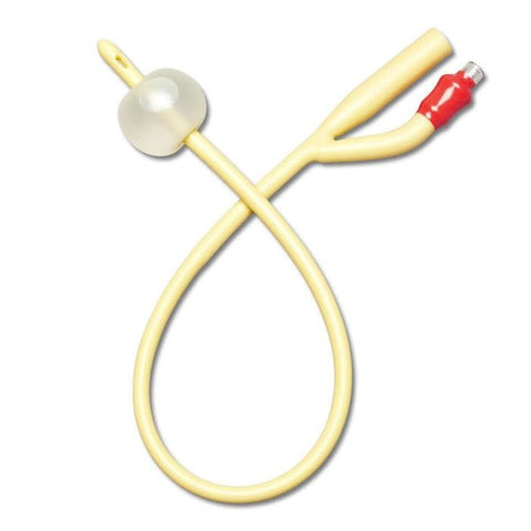 Medline 2-Way Silicone-Elastomer-Coated Latex Foley Catheter – 10cc Balloon | Sterile Urinary Catheter