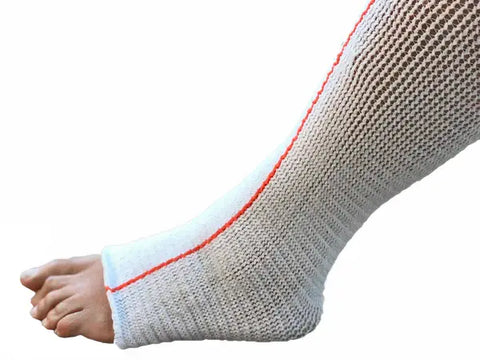 Compression Dynamics Edemawear Lite Lymphedema Stockinet Medium, Max Limb Circumference 90cm (24") Length 86cm (34") For Tender Skin, Orange Stripe, Longitudinal Compression, Latex-Free