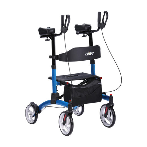 Drive Elevate Upright Walker with Seat Stand up Rollator for 300 lbs