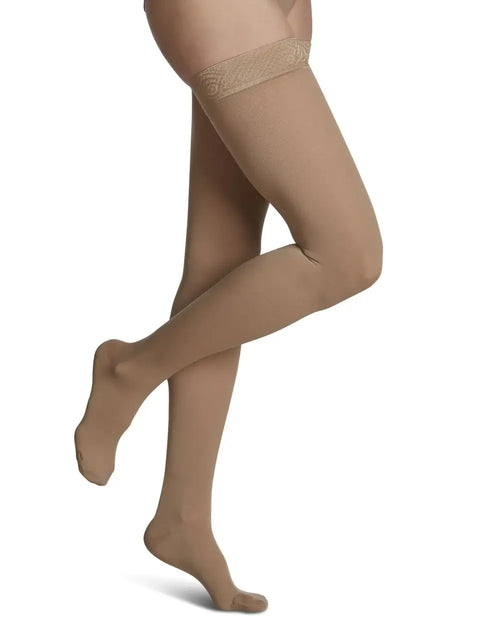 Essential Womens Opaque Thigh High 30-40mmHg W LS Golden