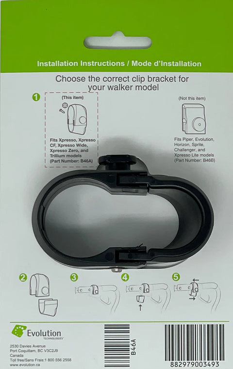 Evolution Type A Clip Bracket for Xpresso, Xpresso Zero, Trillium, Xpresso Lite  Series (Cup Holder Sold Separately)