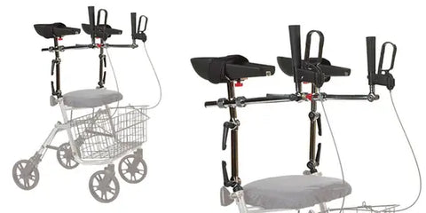 Evolution Evo Walker / Rollator with Arm Trough System Black - Upright Walker