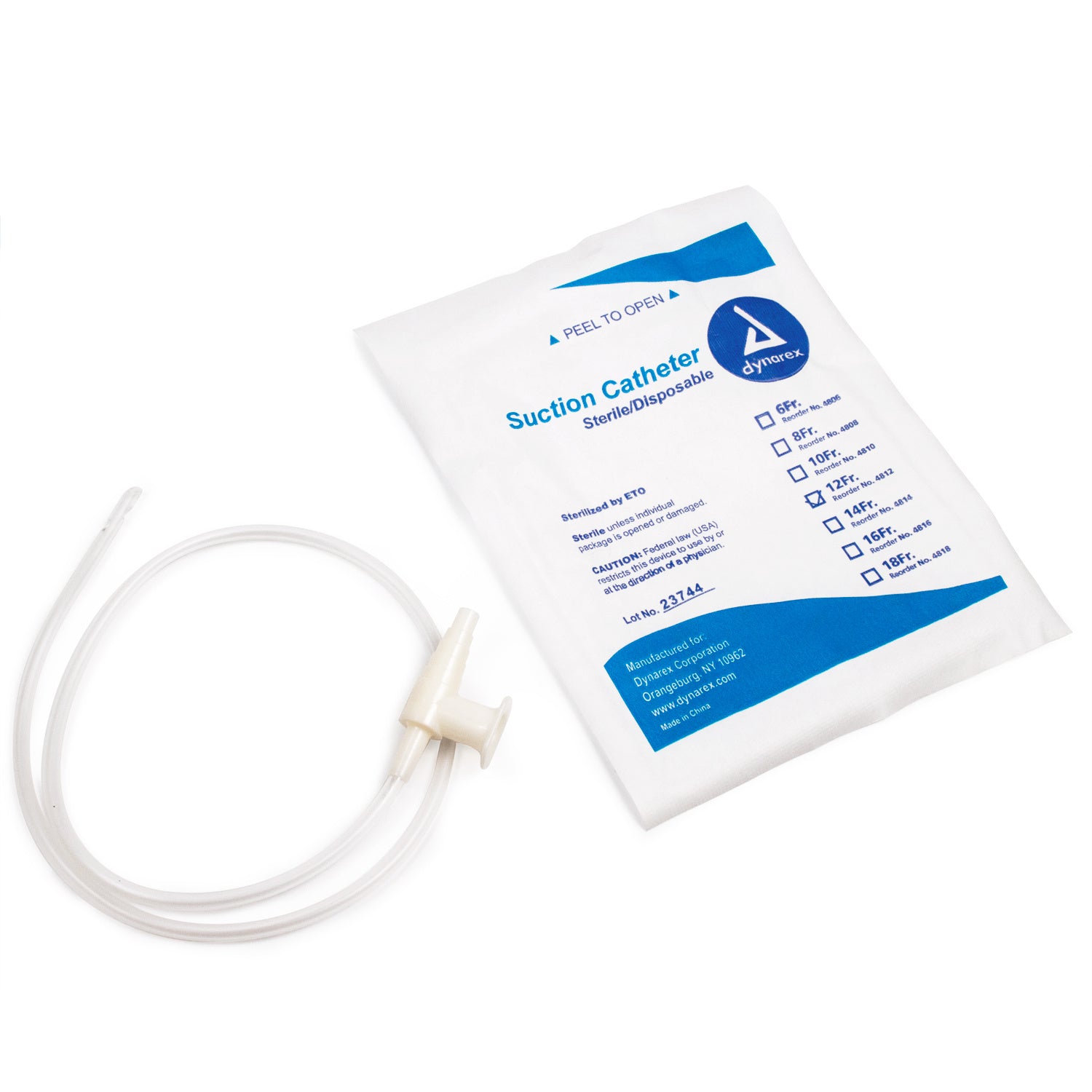 21in Sterile Straight Suction Catheter W/Control Valve 12Fr